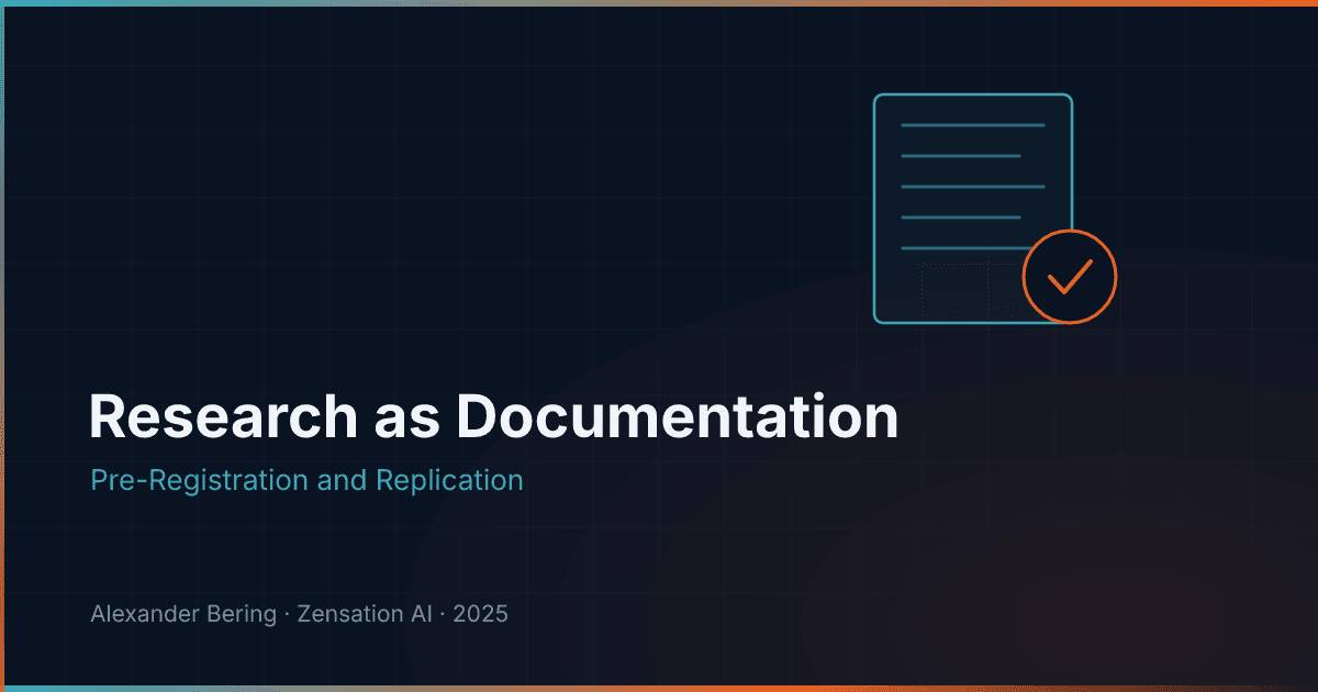Research as Documentation: Pre-Registration and Replication